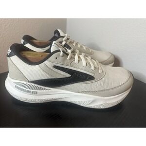 Brooks Adrenaline GTS 24 Running Shoes Sneakers White Black Tan Men's Sz 9.5